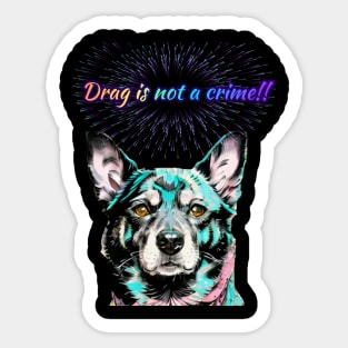 Laylah says Drag is Not A Crime Rainbow Text Sticker